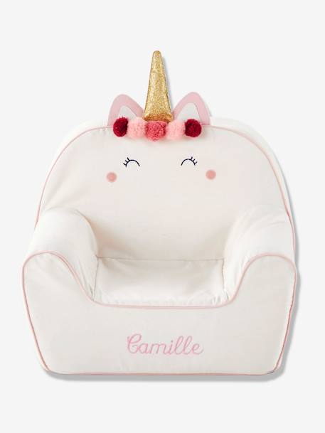 Sillón de espuma personalizable Unicornio BLANCO CLARO LISO CON MOTIVOS 