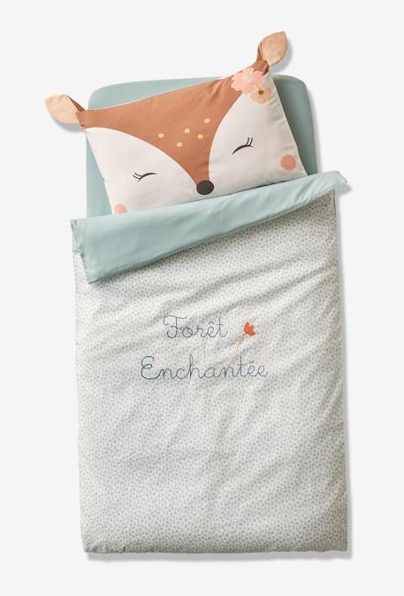 Funda de almohada para bebé Bosque encantado BLANCO CLARO LISO CON MOTIVOS 