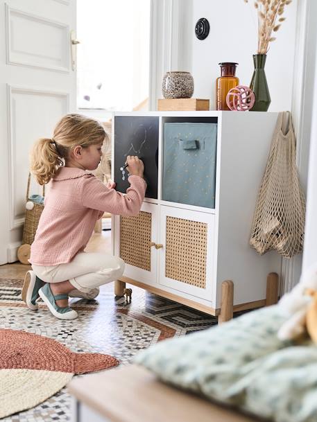 Puerta para mueble de casilleros, de rejilla BLANCO CLARO LISO 