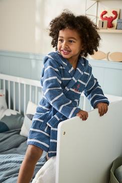 Personalizables-Albornoz a rayas con capucha, infantil y personalizable