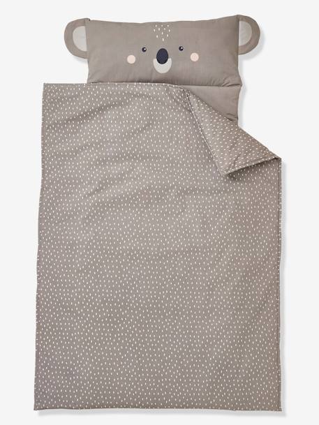 Cama de siesta personalizable escuela infantil MINILI KOALA GRIS MEDIO ESTAMPADO 