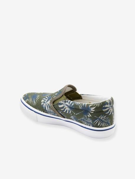 Zapatillas slip-on para niño VERDE OSCURO ESTAMPADO 