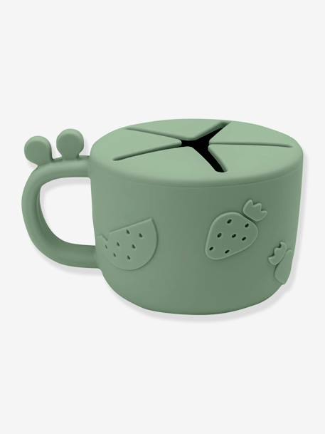 Taza de merienda DONE BY DEER Peekaboo Raffi de silicona verde 