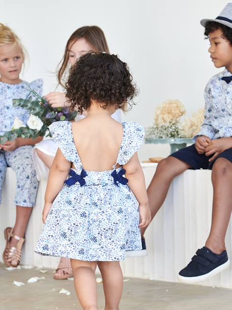 Vestido de flores de fiesta para bebé BLANCO CLARO ESTAMPADO 