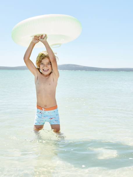 Bañador bóxer estampado, para niño AZUL CLARO ESTAMPADO 