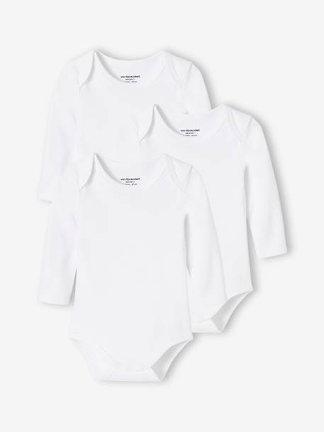 Body Bebé Unisex Manga Corta Organic Blanco MGX BABY Pack X3 Talla 0-3 Meses