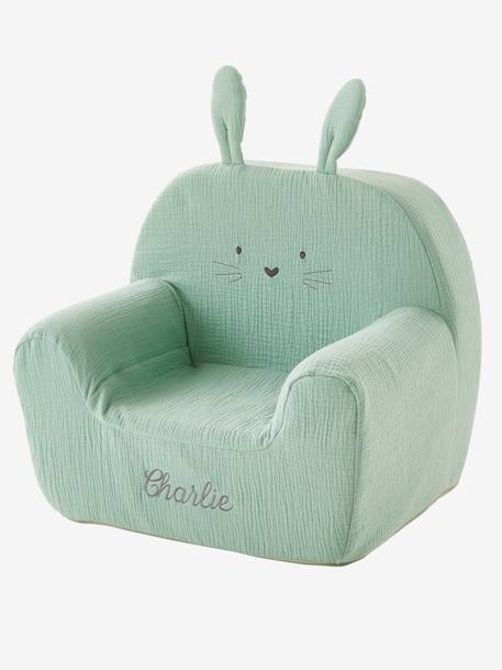 Sillón de espuma Conejito personalizable VERDE OSCURO LISO 