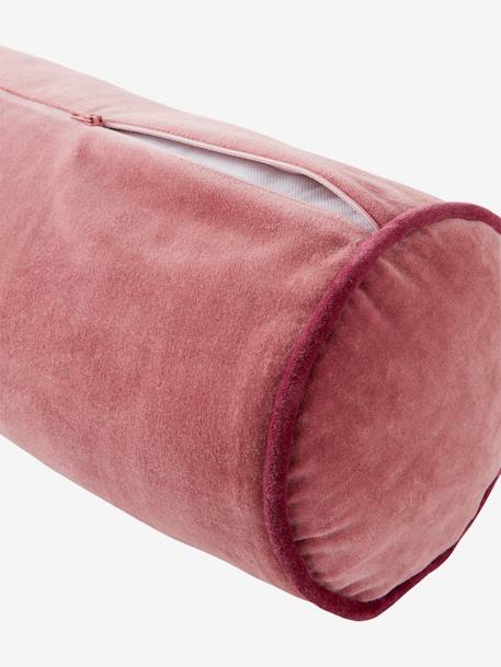 Almohada larga de terciopelo, desenfundable AZUL CLARO LISO+ROSA MEDIO LISO 