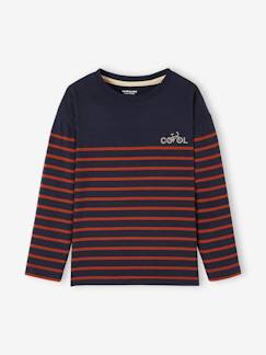 Niño-Camisetas y polos-Camisetas-Camiseta de estilo marinero con motivo en el pecho de terciopelo flocado, para niño