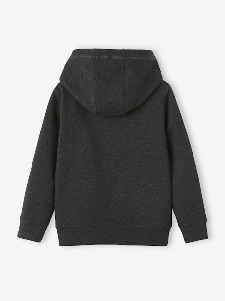 Sudadera con cremallera y capucha Skate, niño blanco jaspeado+NEGRO OSCURO JASPEADO 