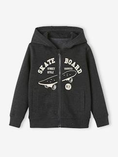 Niño-Jerséis, chaquetas de punto, sudaderas-Sudadera con cremallera y capucha Skate, niño