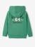 Sudadera con cremallera y capucha estilo universitario, niño VERDE MEDIO LISO CON MOTIVOS 