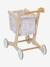 Carrito de la compra de tela y madera FSC® BEIGE MEDIO LISO CON MOTIVOS 