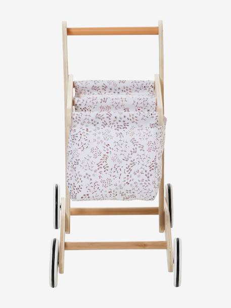 Carrito de la compra de tela y madera FSC® BEIGE MEDIO LISO CON MOTIVOS 