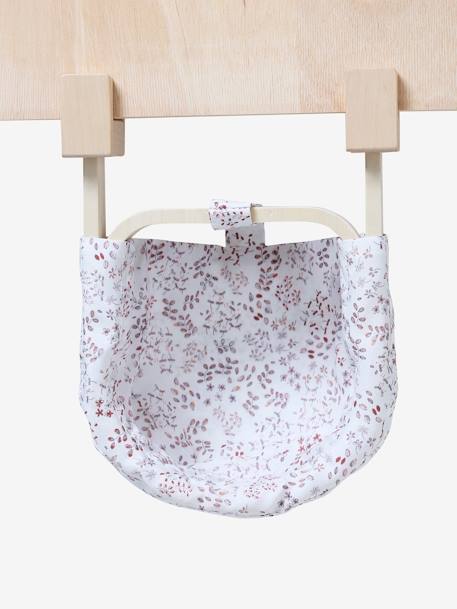 Asiento de mesa para muñeca en tela y madera FSC® BEIGE CLARO LISO 