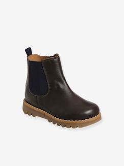 Calzado-Calzado bebé (17-26)-El bebé camina niño (19-26)-Botines de piel unisex con cremallera y elásticos, para bebé