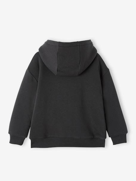 Sudadera con cremallera y forro sherpa de camuflaje para niño GRIS OSCURO LISO CON MOTIVOS 