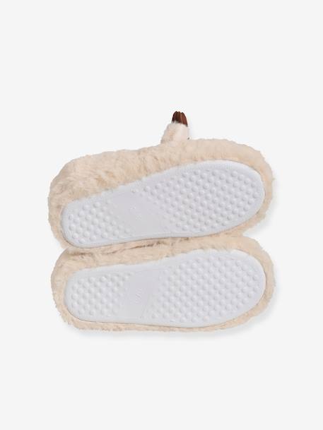 Zapatillas de casa estilo peluche, para niño BEIGE CLARO LISO 