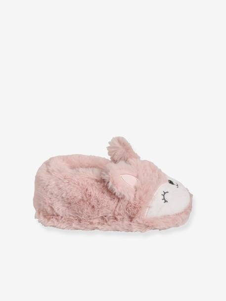 Zapatillas de casa estilo peluche, para niña ROSA CLARO LISO CON MOTIVOS 