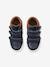 Zapatillas de piel con caña alta para niño, especial autonomía AZUL OSCURO LISO 