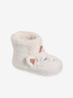 -Zapatillas de casa estilo peluche unicornios, para niña