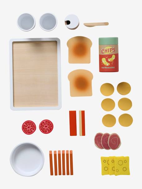 Kit aperitivo de madera FSC® BEIGE MEDIO LISO CON MOTIVOS 