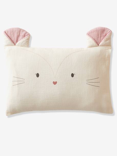 Funda de almohada de gasa de algodón Desván para bebé BEIGE CLARO LISO CON MOTIVOS 