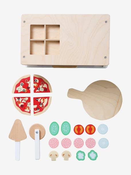 Horno de pizza de madera FSC® BEIGE MEDIO LISO CON MOTIVOS 