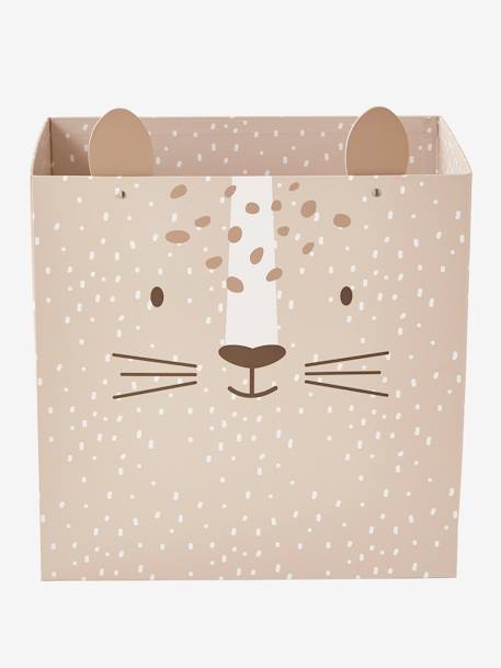 Papelera de cartón plegable Tigre BEIGE CLARO LISO CON MOTIVOS 