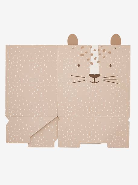 Papelera de cartón plegable Tigre BEIGE CLARO LISO CON MOTIVOS 