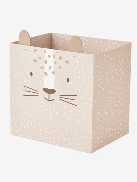 Papelera de cartón plegable Tigre BEIGE CLARO LISO CON MOTIVOS 