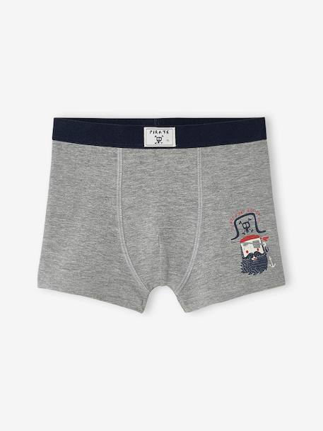 Pack de 5 boxers stretch 'piratas', para niño AZUL OSCURO ESTAMPADO 