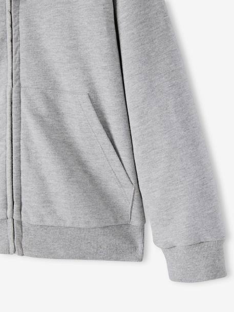 Sudadera con cremallera y forro de sherpa, para niño gris jaspeado+GRIS OSCURO JASPEADO 