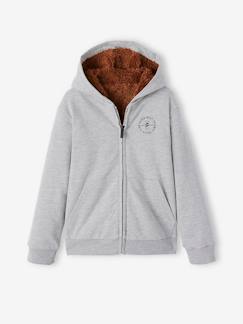 -Sudadera con cremallera y forro de sherpa, para niño