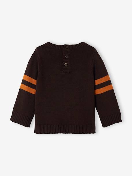 Jersey de punto tricot, con mapache, para bebé MARRON OSCURO LISO CON MOTIVOS 