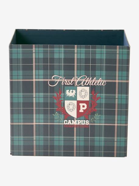 Papelera de cartón plegable Emblema VERDE OSCURO ESTAMPADO 