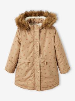 Niña-Parka con capucha y forro de sherpa, para niña