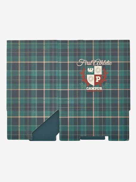 Papelera de cartón plegable Emblema VERDE OSCURO ESTAMPADO 