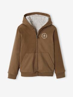 -Sudadera con cremallera y forro de sherpa, para niño