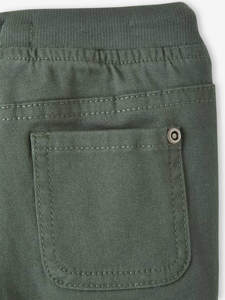 Pantalón de sarga con forro bebé niño AZUL OSCURO LISO+MARRON MEDIO LISO+VERDE MEDIO LISO 