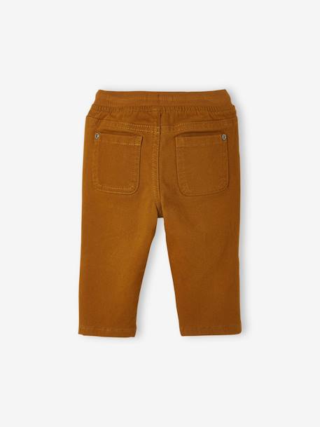 Pantalón de sarga con forro bebé niño AZUL OSCURO LISO+MARRON MEDIO LISO+VERDE MEDIO LISO 