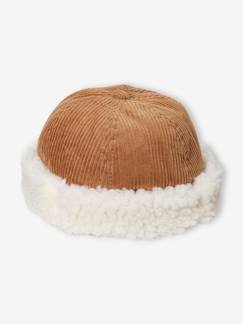 -Gorro "beanie" de pana y sherpa