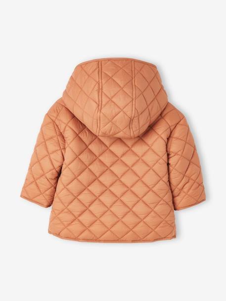 Chaqueta acolchada con capucha, para bebé NARANJA OSCURO LISO 