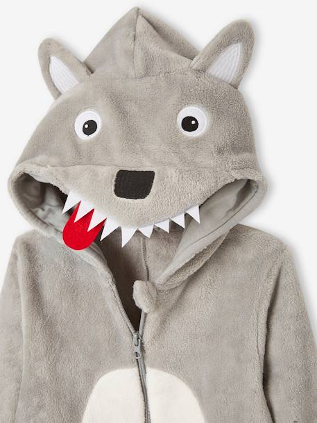 Mono Pijama Lobo, para niño GRIS CLARO LISO CON MOTIVOS 