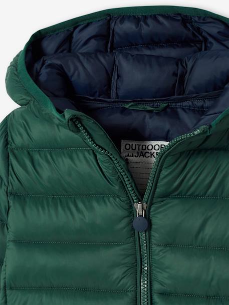 Chaqueta acolchada ligera con capucha y relleno de poliéster reciclado, para niño azul jeans+azul marino+azul petróleo+BEIGE OSCURO LISO CON MOTIVOS+verde+verde inglés+VERDE OSCURO LISO CON MOTIVOS 