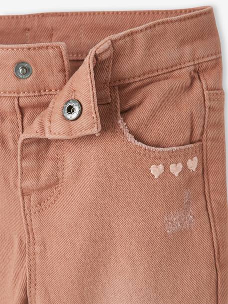 Pantalón slim bebé de algodón stretch MARRON MEDIO LISO CON MOTIVOS 