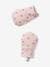 Conjunto personalizable, de gorro + manoplas + fular + bolso de punto estampado para bebé niña rosa palo 
