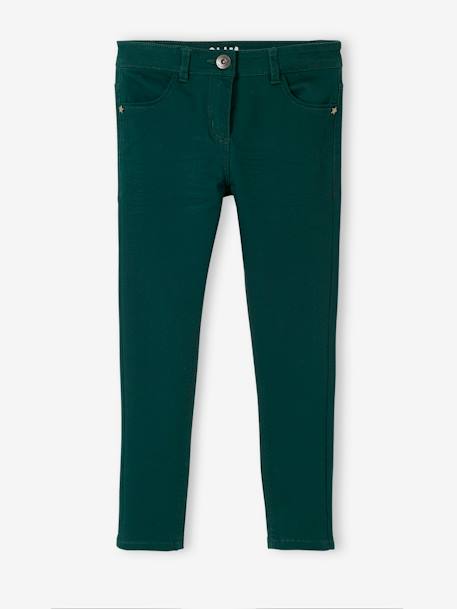 Pantalón slim niña Morphologik ancho de caderas DELGADO VERDE FUERTE LISO 