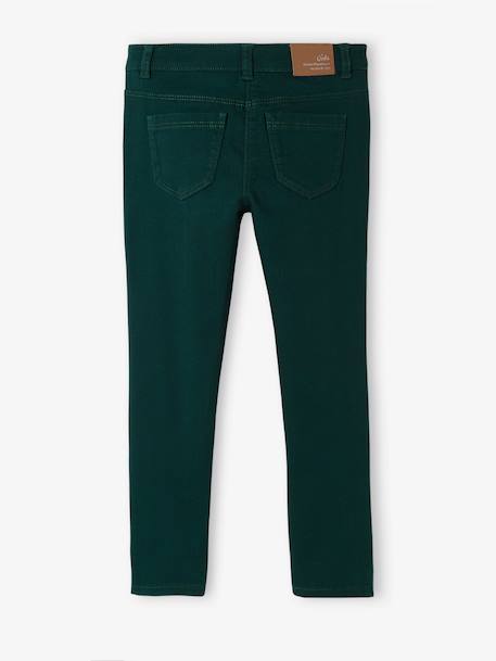 Pantalón slim niña Morphologik ancho de caderas DELGADO VERDE FUERTE LISO 