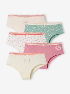 Niña-Ropa interior-Pack de 5 shorties Corazones, niña